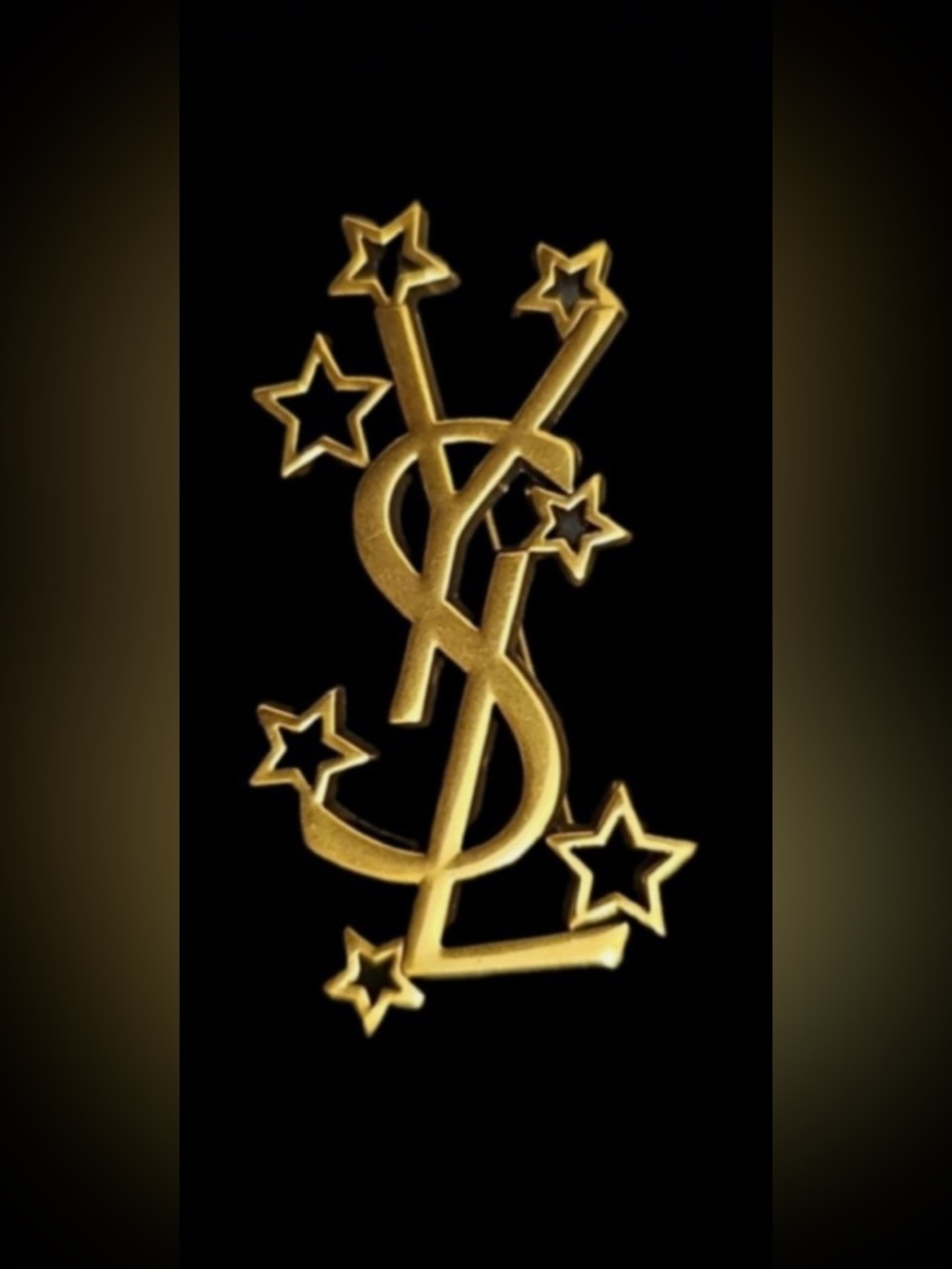 Gorgeous Rare $560 YSL Logo Stars Brooch
